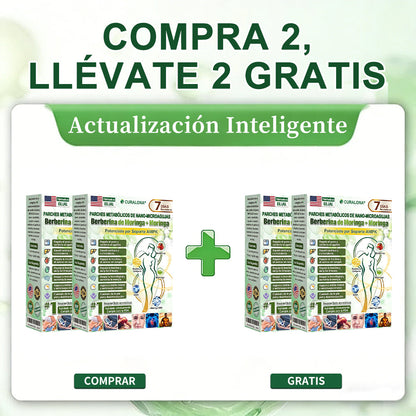 CURALONA® Parche Metabólico Nano de Microagujas ✈️ Solo 1 vez al día — cambios visibles en 7 días Fórmula con Berberina + Moringa ✅ Para grasa acumulada, piel flácida, niveles altos de azúcar, apnea del sueño, molestias en las articulaciones y más 💥