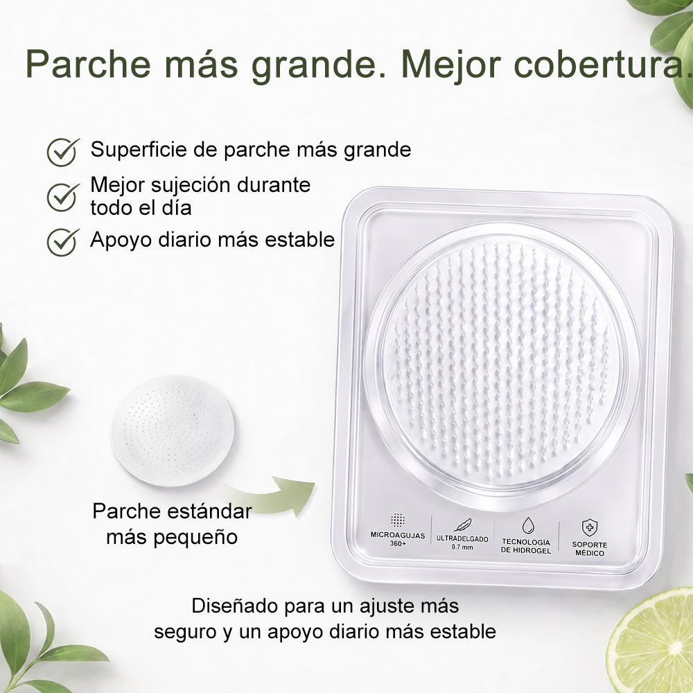 CURALONA® Parche Metabólico Nano de Microagujas ✈️ Solo 1 vez al día — cambios visibles en 7 días Fórmula con Berberina + Moringa ✅ Para grasa acumulada, piel flácida, niveles altos de azúcar, apnea del sueño, molestias en las articulaciones y más 💥